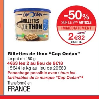 Monoprix Rillettes de Thon Cap Océan offre