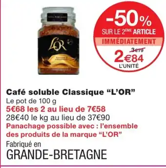 Monoprix Café Soluble calssique l'Or offre