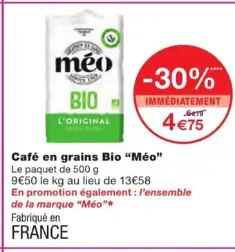 Monoprix Café En Grains Bio Méo offre