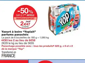 Monoprix Yaourt à Boire Yoplait Parfums Panachés offre
