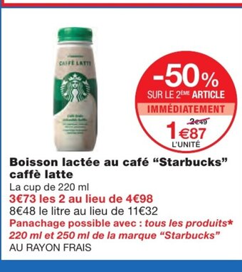Boisson Lactée Au Café Starbucks Caffé Latte