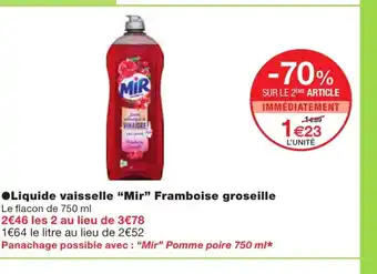 Monoprix Liquide Vaisselle Mir Framboise Groseille offre