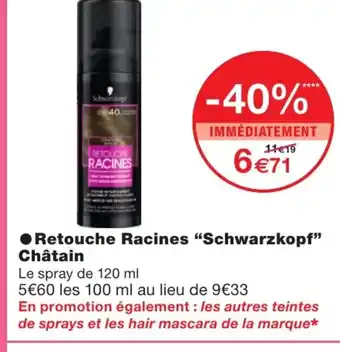 Monoprix Retouche Racines Schwarzkopf Châtain offre