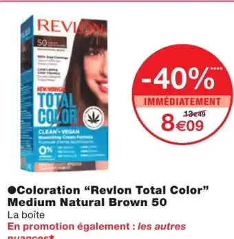 Monoprix Coloration Revlon Total Color Medium Natural Brown 50 offre