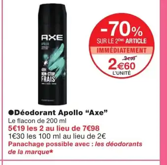 Monoprix Déodorant Apollo Axe offre