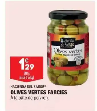 ALDI Olives Vertes Farcies Hacienda Del Sabor offre