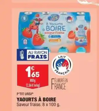 ALDI Yaourts à Boire P'tit Ursi offre