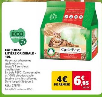 Animalis Cat's Best Litière Originale offre