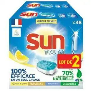 Auchan TABLETTES LAVE VAISSELLE SUN TOUT EN 1* offre