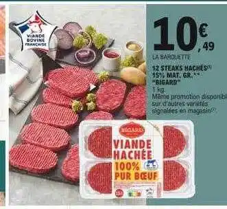 E.Leclerc 12 Steaks Hachés 15% Mat. Gr. offre