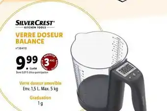 Lidl Verre Doseur Balance Silver Crest offre