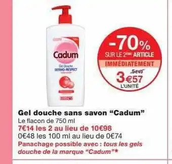 Monoprix Gel Douche Sans Savon offre