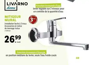 Lidl Mitigeur Mural Livarno Home offre