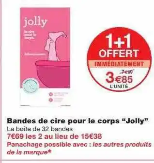 Monoprix Bandes De Cire Pour Le Corps offre