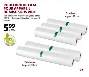 Lidl Rouleaux De Film Pour Appareil De Mise Sous Vide offre