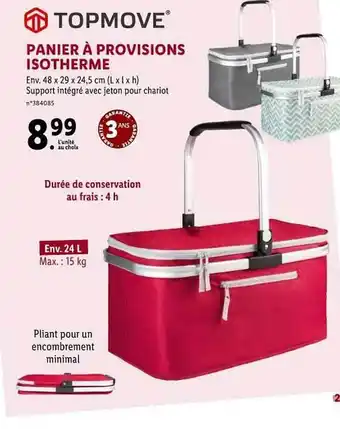 Lidl Panier à Provisions Isotherme Topmove offre