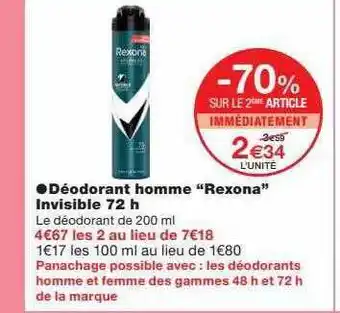 Monoprix Déodorant Homme offre
