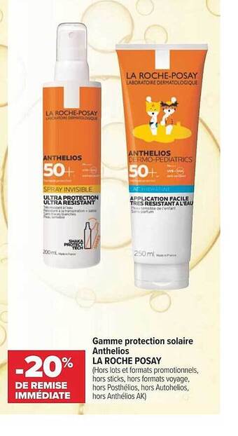 Carrefour maPara parapharmacie Gamme Protection Solaire Anthelios La Roche Posay offre
