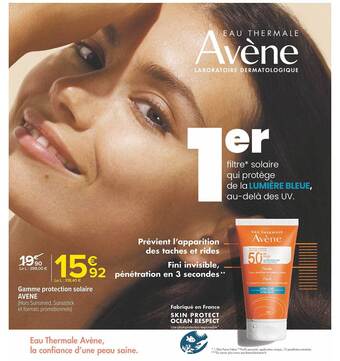 Carrefour maPara parapharmacie Gamme Protection Solaire Avène offre