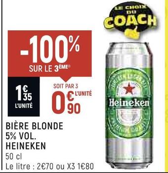 Petit Casino Heineken bière blonde 5% vol. offre