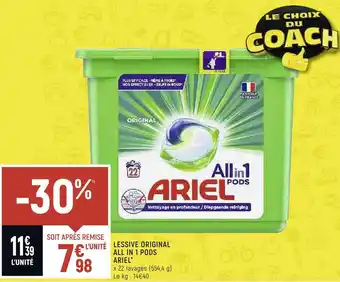 Petit Casino Ariel lessive original all in 1 pods* offre