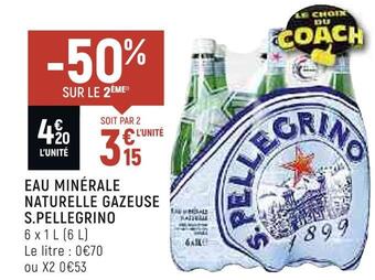 Petit Casino S.pellegrino eau minérale naturelle gazeuse offre