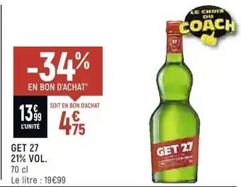 Petit Casino Get 27 get 27 21% vol. offre
