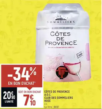 Petit Casino Club des sommeliers côtes de provence a.o.c. rosé offre