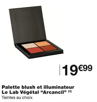 Monoprix Arcancil palette blush et illuminateur le lab végétal offre