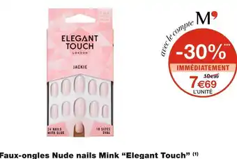 Elegant touch faux-ongles nude nails mink