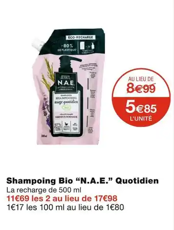 Monoprix N.a.e. shampoing bio quotidien offre