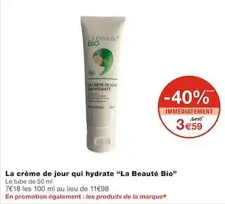 Monoprix La beauté bio la crème de jour qui hydrate offre