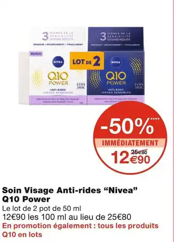 Monoprix Nivea soin visage anti-rides q10 power offre