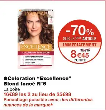 Monoprix Excellence coloration blond foncé n°6 offre