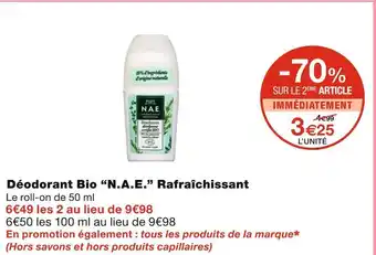 Monoprix N.a.e déodorant bio rafraîchissant offre