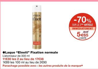Monoprix Elnett laque fixation normale offre