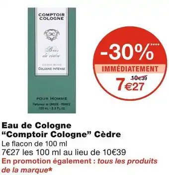 Comptoir cologne eau de cologne cèdre