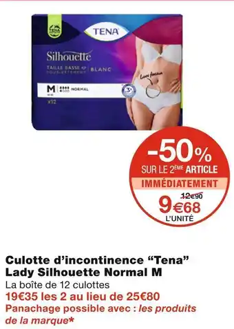 Monoprix Tena culotte d’incontinence lady silhouette normal m offre