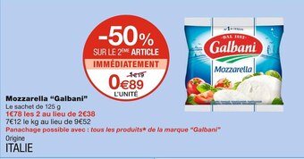Monoprix Galbani mozzarella offre