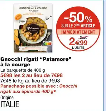 Monoprix Patamore gnocchi rigati à la courge offre