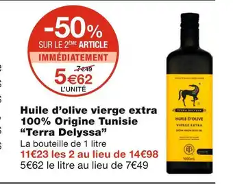 Monoprix Terra delyssa huile d’olive vierge extra 100% origine tunisie offre