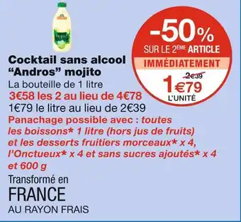 Monoprix Cocktail sans alcool “andros” mojito offre