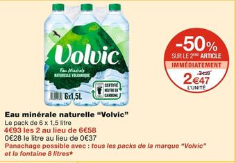 Monoprix Volvic eau minérale naturelle offre