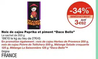 Monoprix Daco bello noix de cajou paprika et piment offre