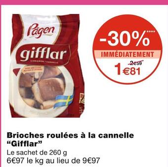 Monoprix Gifflar brioches roulées à la cannelle offre