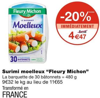 Monoprix Fleury michon surimi moelleux offre