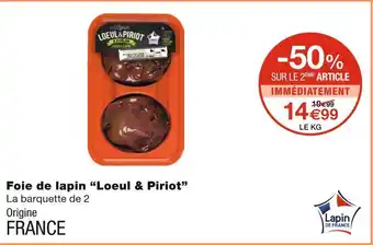 Monoprix Loeul & piriot foie de lapin offre