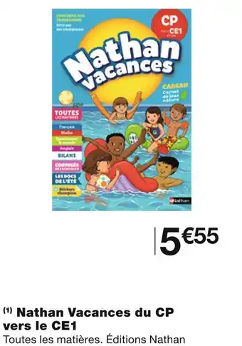 Monoprix Nathan nathan vacances du cp vers le ce1 offre