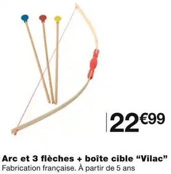 Vilac arc et 3 flèches + boîte cible