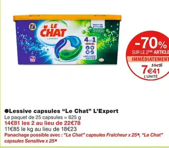 Monoprix Le chat lessive capsules l’expert offre
